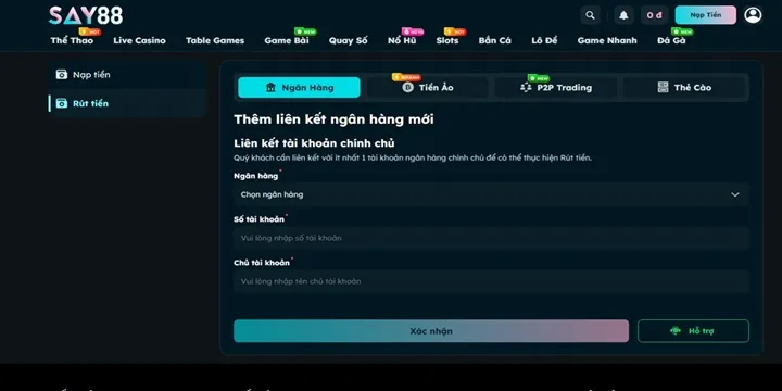 Say88 - Thiên Đường Giải Trí Thưởng Cao & Nhiều Quà Khủng 6 Rút tiền Say88 siêu tốc chỉ trong vài giây